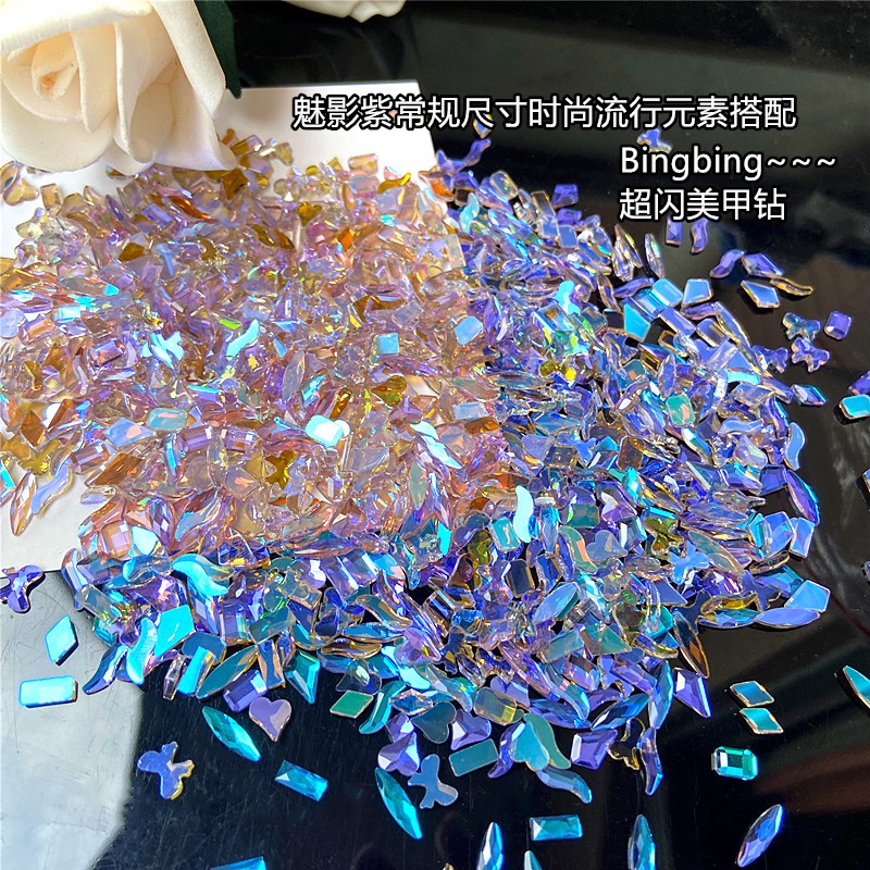 Bộ 50 đá pha lê ROU BAO 3D dùng trang trí móng tay