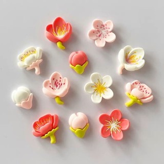 Set 12 Nam Châm Hình Bông Hoa Màu Hồng Trang Trí Tủ Lạnh
