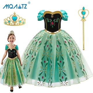 Mxatz Đầm Hóa Trang Phối Ren Hoa Cho Bé Gái 2-10 Tuổi bx1728