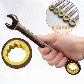 1 Cờ Lê 72 Bánh Răng Mạ Niken (6-32mm) Dùng Sửa Chữa Xe Hơi Động Cơ