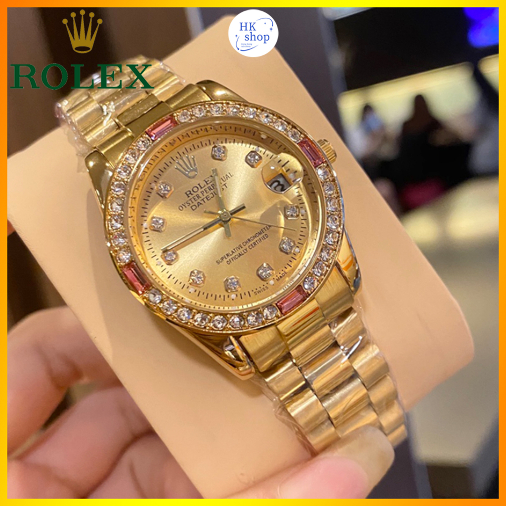 ❤️Rol-exs❤️Swiss Classic Date Pháo hoa Series Đồng hồ nữ thông thường dành cho doanh nhân sang trọng Đồng hồ nữ thạch anh chống nước bằng thép không gỉ