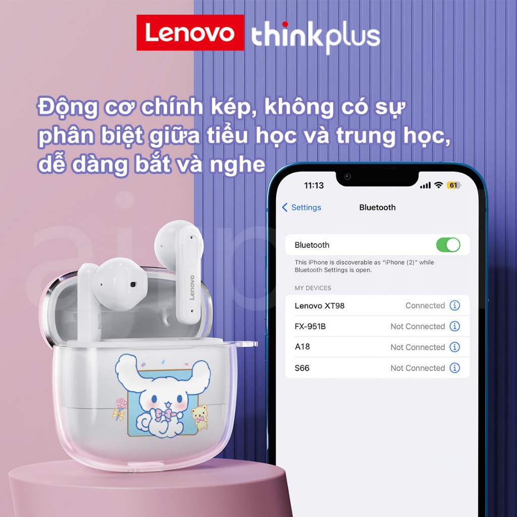 Tai Nghe bluetooth 5.3 Không Dây Chống Nước hifi Chống Ồn Có Micro Cho lenovo xt98