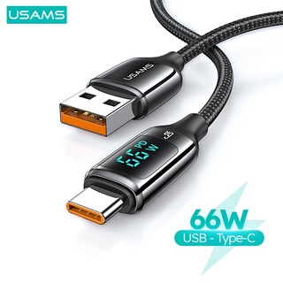 Dây Cáp Sạc Nhanh USAMS 1.2M 6A 100W PD USB Type C IP Có Màn Hình LED Kỹ Thuật Số Cho 1phone15 IPd Android IP8-14  Máy tính bảng