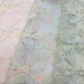 1 yard Vải Ren Thêu 3d begonia