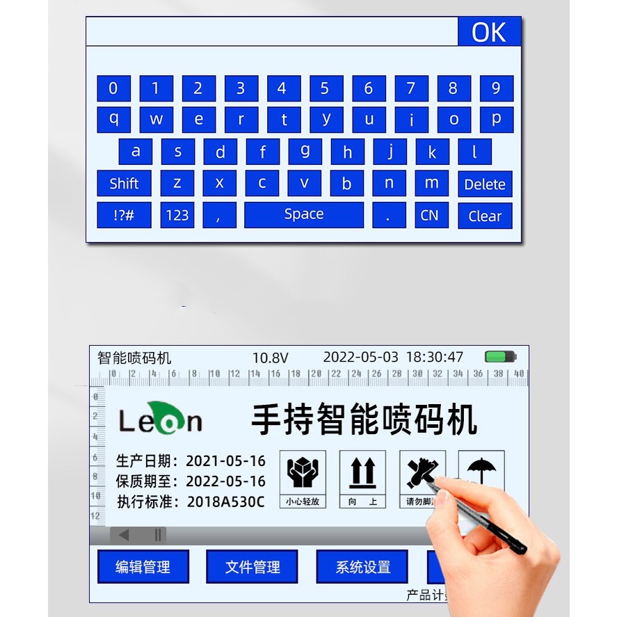 Máy In Cầm Tay Ngày Sản Xuất Số Lô Mã QR Logo Nhãn Mini Di Động Tiêu Chuẩn Hoa Kỳ AC110‑240V