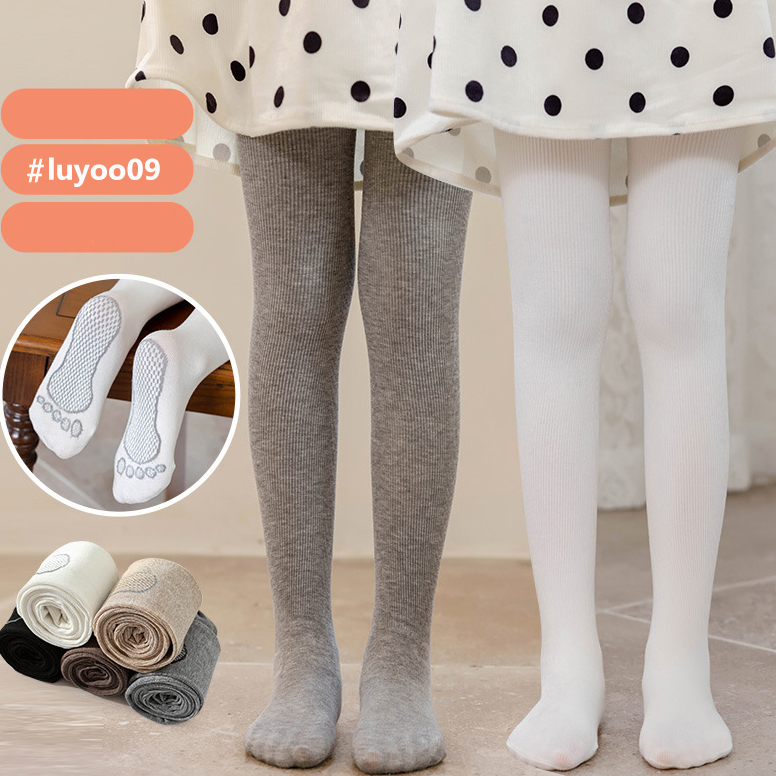 Quần Tất cotton Lót Lông Cừu Chống Trượt Thời Trang Thu Đông Cho Bé Gái