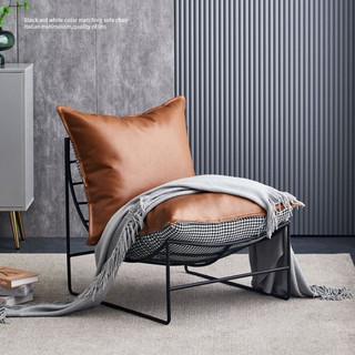 (Giao hàng trong ngày)Ghế sofa Đơn Nhỏ Chất Liệu Da Nghệ Thuật Phong Cách Bắc Âu Sang Trọng