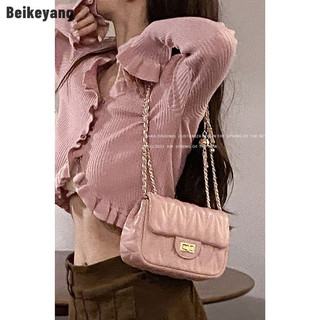 Beikeyang Túi Đeo Chéo Hình Vuông Nhỏ Màu Hồng Phong Cách Hàn Quốc Thời Trang Cho Nữ