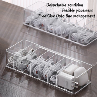 Hộp Đựng Dây Cáp Sạc / Tai Nghe Để Bàn Trong Suốt Đa Năng Tháo Rời Được