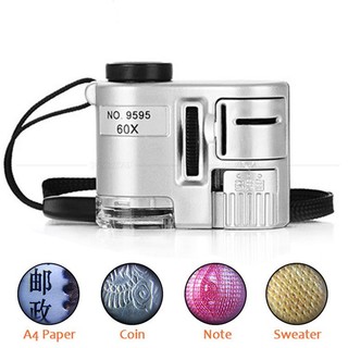 Kính hiển vi độ phóng đại 60X có đèn led kích thước mini tiện dụng