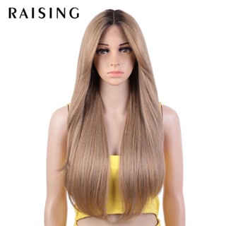  Tóc Giả Dài Thẳng 26inch Bằng Sợi Tổng Hợp Phối Ren Thời Trang Cho Nữ 