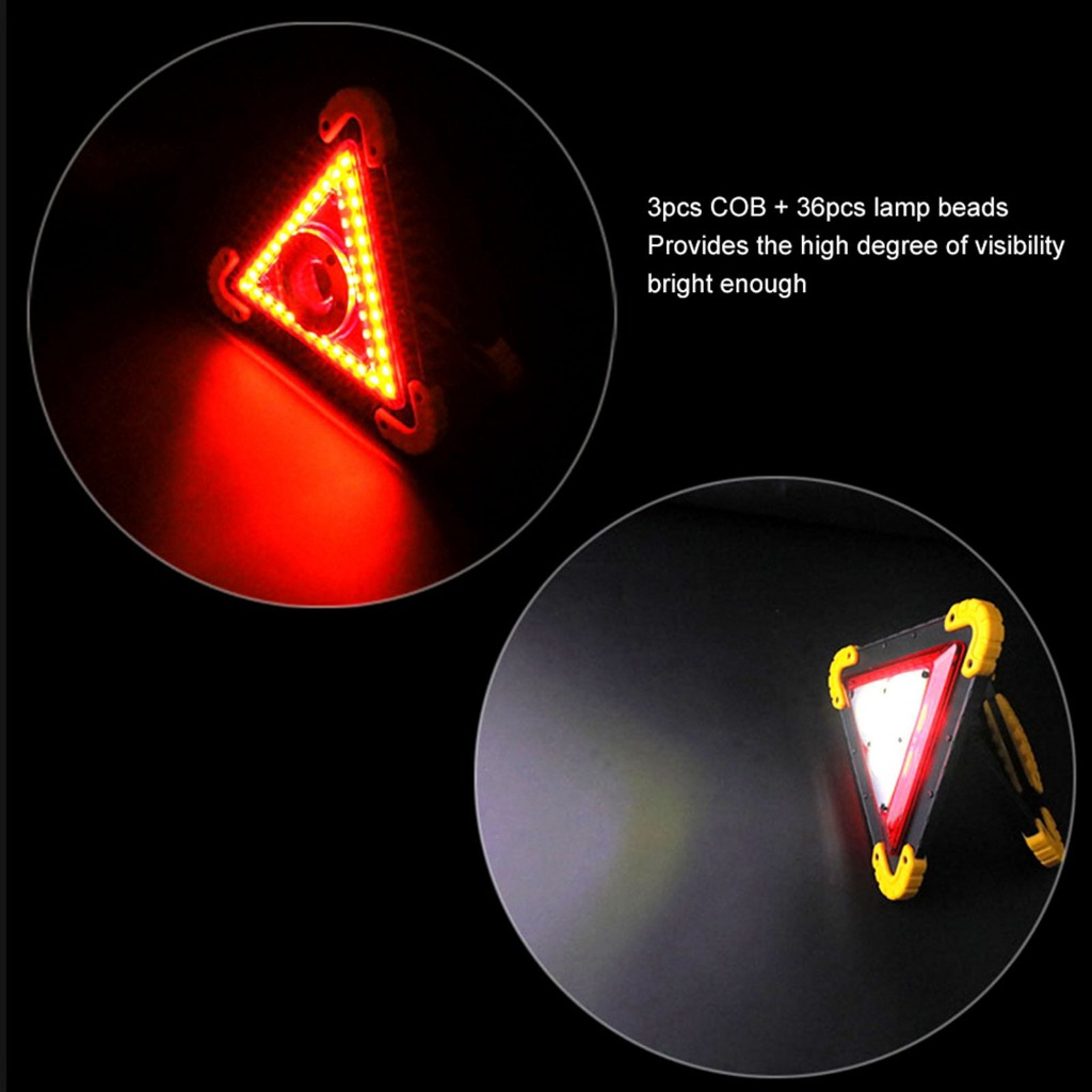 Nóng bỏng Biển báo dừng tam giác an toàn khẩn cấp cho ô tô đa chức năng 30W với đèn cảnh LED màu đỏ