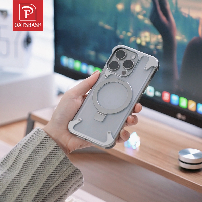 Ốp điện thoại OATSBASF khung kim loại chống sốc thích hợp cho iphone 15 / 15 pro / 15 pro max