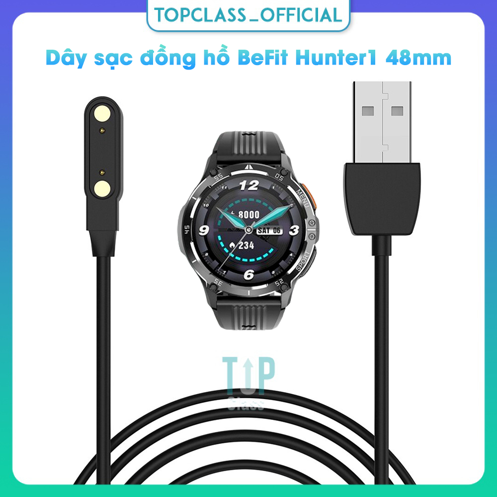 Dây Cáp Sạc Đế Sạc USB Thay Thế Cho Đồng Hồ Thông Minh BeFit Hunter1 Hunter 1 48mm