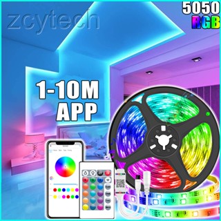 Dải đèn LED 1-10M Đèn LED USB 5050 lampu LED Bluetooth DC 5V RGB Dải đèn LED Ruy băng Đèn linh hoạt để trang trí phòng TV BackLight Diode Tape cho phòng chiếu sáng gia đình