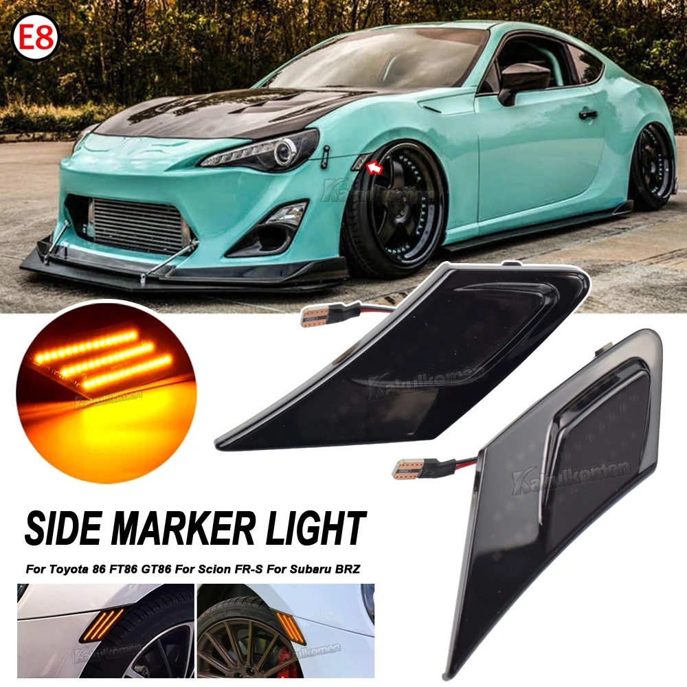 Một cặp đèn LED báo rẽ năng động Đèn báo đánh dấu bên ống kính khói Thích hợp cho Scion FR-S / Subar