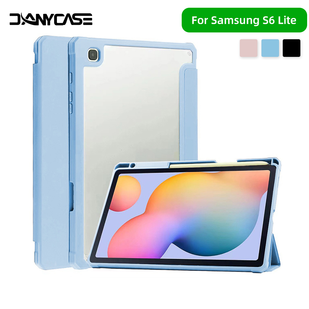 Bao Da Nắp Gập Tự Động Tắt / Mở Màn Hình Kèm Ngăn Đựng Bút Cho samsung tab s6 lite 10.4 p610 / p615 / p619 Giá Đỡ
