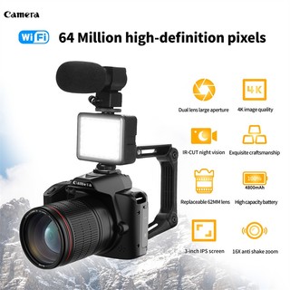 Máy Quay Kỹ Thuật Số D5 6400 Megapixel HD WiFi 4K Hai Ống Kính 3.0 IPS 16X Zoom DSLR