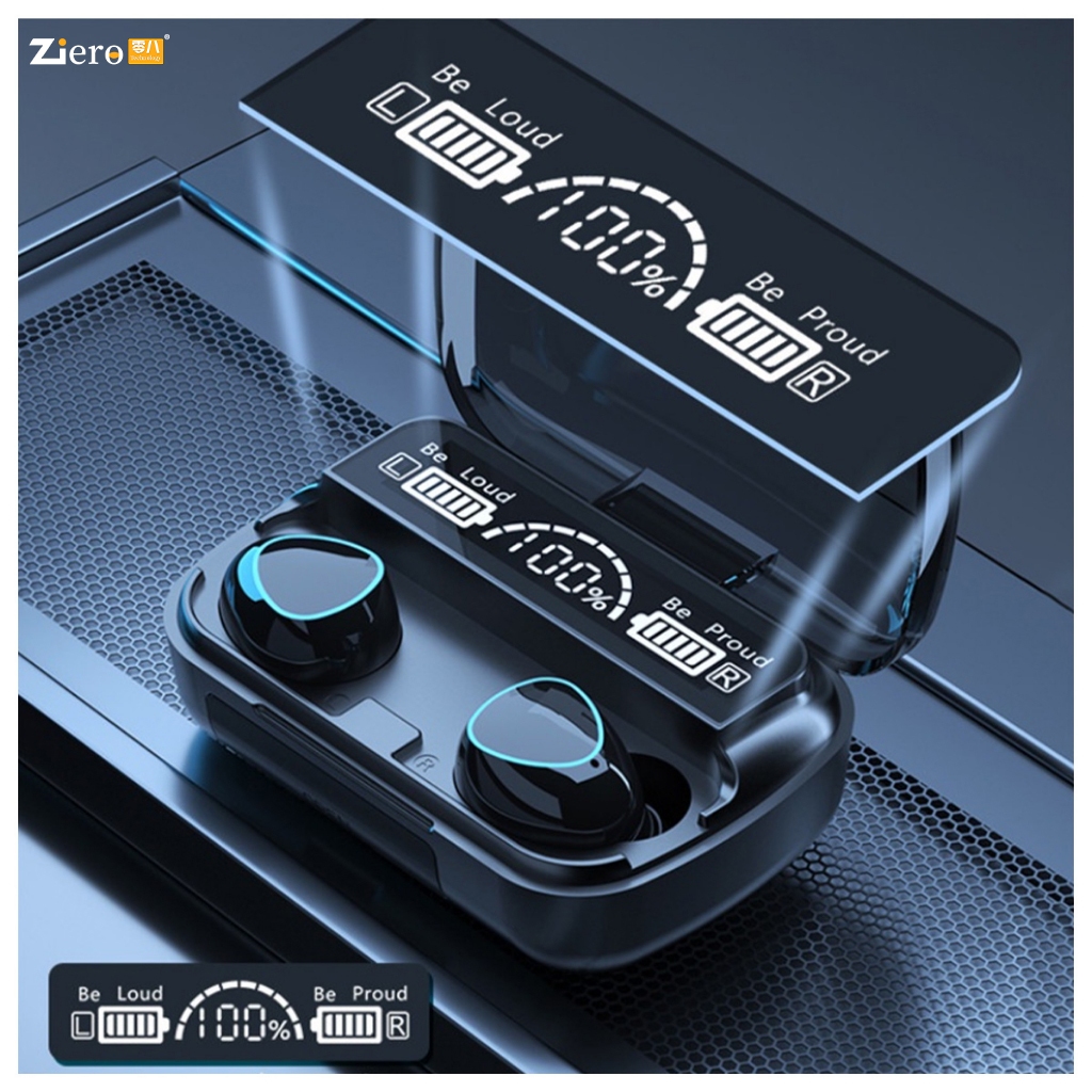 Tai nghe Bluetooth không dây M10 Pro, pin siêu dài 3000mAh, tai nghe điều khiển cảm ứng, màn hình LED hiển thị pin