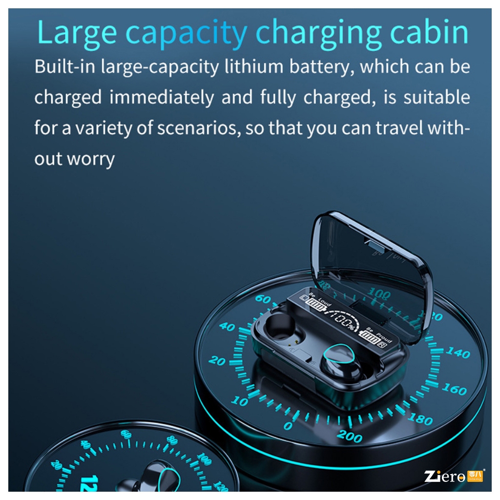 Tai nghe Bluetooth không dây M10 Pro, pin siêu dài 3000mAh, tai nghe điều khiển cảm ứng, màn hình LED hiển thị pin