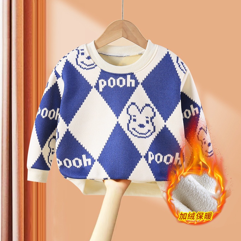 🔥Hot Sale🔥áo nhung đỏ cho bé áo nỉ bé gái áo len trẻ em Áo sweater Tay Dài Đệm Nhung Dày Dặn Giữ Ấm In Họa Tiết Hoạt Hình Thời Trang Thu Đông Cho Bé Trai Và Gái áo len cho bé gái