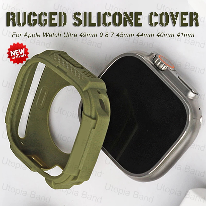 Spi Ốp Bảo Vệ Bằng tpu Sợi carbon Mặt Nhám Cho apple watch ultra / ultra 2 9 8 7 49mm 45 / 41mm i wa