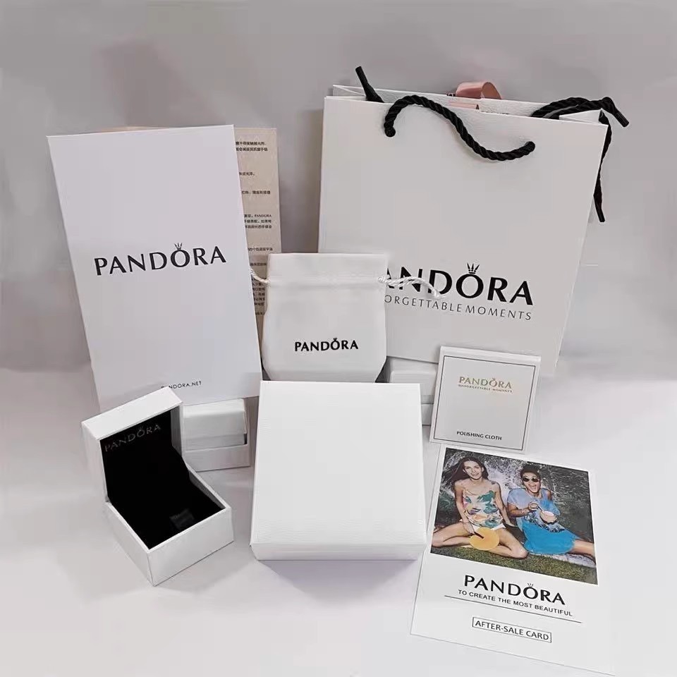 Pandora Pandora vòng hộp vòng tay hộp vòng tay hộp túi xách cọ xát vải bạc nhung túi xiên hộp hạt ba