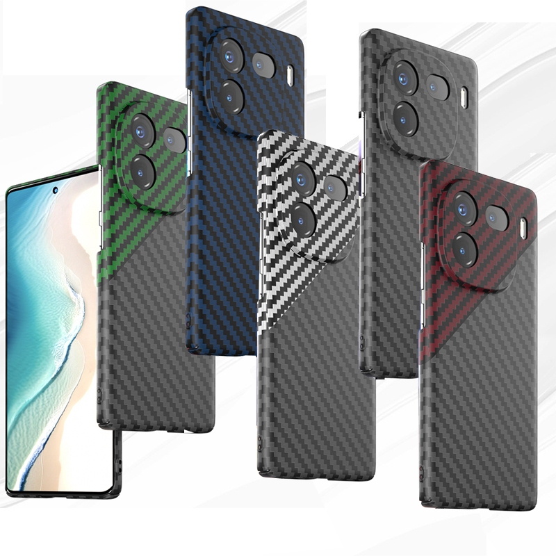 Ultra Ốp Lưng Sợi Cacbon Xước Bảo Vệ Cho Điện Thoại iQOO 12 iQOO12 Pro