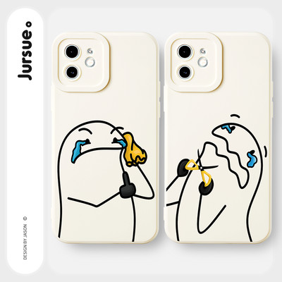 Ốp lưng JURSUE mềm cặp đôi độc lạ dễ thương đẹp Cho iPhone 17 16 15 14 13 12 11 Pro Max SE 2020 X XR XS ip 8 7 Plus Y4478