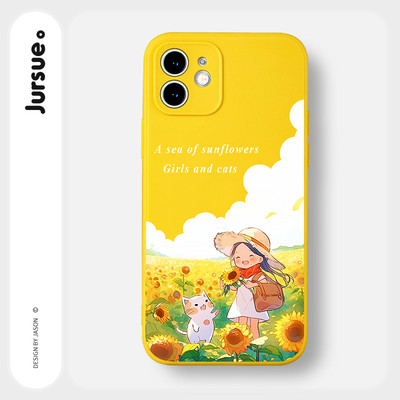 Ốp lưng JURSUE mềm hoạt hình dễ thương đẹp Cho iPhone 15 14 13 12 11 Pro Max SE 2020 X XR XS 8 7 ip 6S 6 Plus Y4494