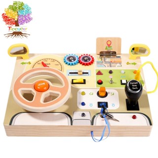 Montessori Busy Board Đồ chơi cảm giác cho trẻ mới biết đi có công tắc phát sáng LED, Đồ chơi Fidget bảng bận rộn cho trẻ mới biết đi, Đồ chơi du lịch Fidget học tập giáo dục cho bé trai bé gái