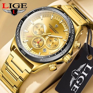 đồng hồ nam LIGE Chính Hãng Chất Lượng Cao Đồng Hồ Thạch Anh Không Thấm Nước Chronograph Thiết Kế Độc Đáo Đồng Hồ