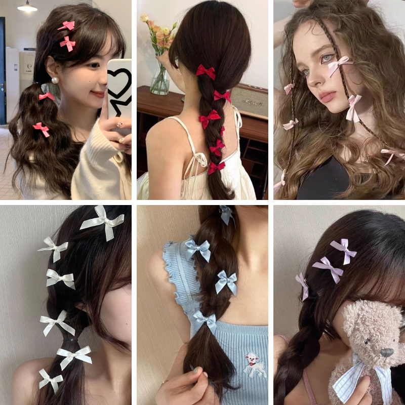 🍒🍒Cherrykoko Kẹp Tóc Hình Nơ Ruy Băng mini Dễ Thương Phong Cách Hàn Quốc