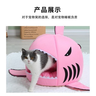 Nhà Bông Ấm Áp Hình Cá Mập Cho Thú Cưng