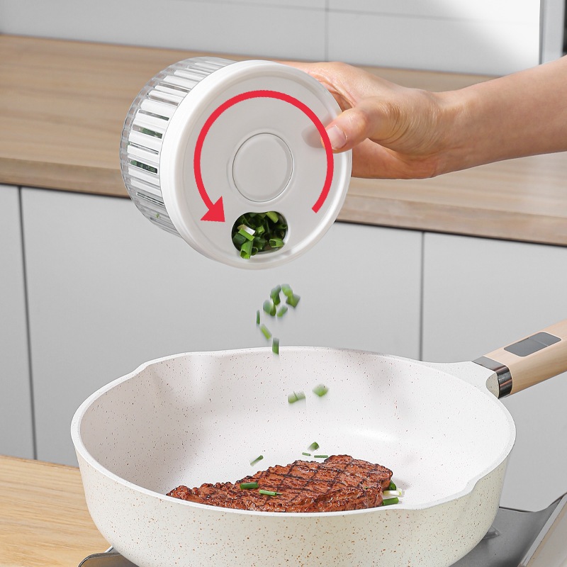 [Hàng Sẵn] Hộp Đựng Bảo Quản Hành Lá Gừng Tỏi Ớt hình tròn bằng nhựa đa chức năng【Utah054】