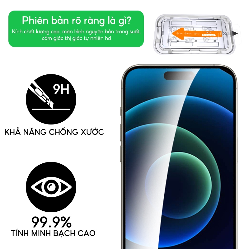 TBTIC Kính Cường Lực hd Màu Xanh Lá Nhám Bảo Vệ Màn Hình Riêng Tư Cho iphone 15 14 13 12 11 pro max plus xr x xs