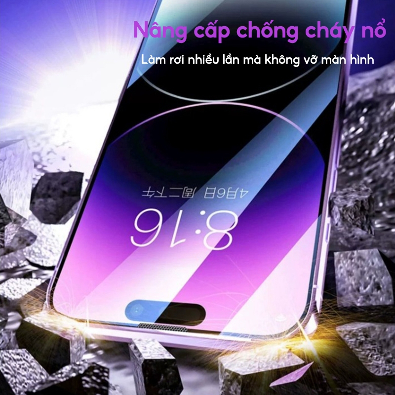 TBTIC Kính Cường Lực hd Màu Xanh Lá Nhám Bảo Vệ Màn Hình Riêng Tư Cho iphone 15 14 13 12 11 pro max plus xr x xs