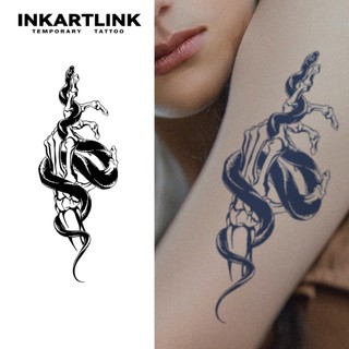 INKARTLINK hình xăm công nghệ mang tính cách mạng, hình xăm Y2k bán vĩnh viễn, nhãn dán hình xăm tạm thời, hình xăm giả, không thấm nước, hình xăm thật, hình xăm yếu tố động vật, xương bàn tay, con rắn, hình xăm nước trái cây, hình xăm thiết kế thích hợp,