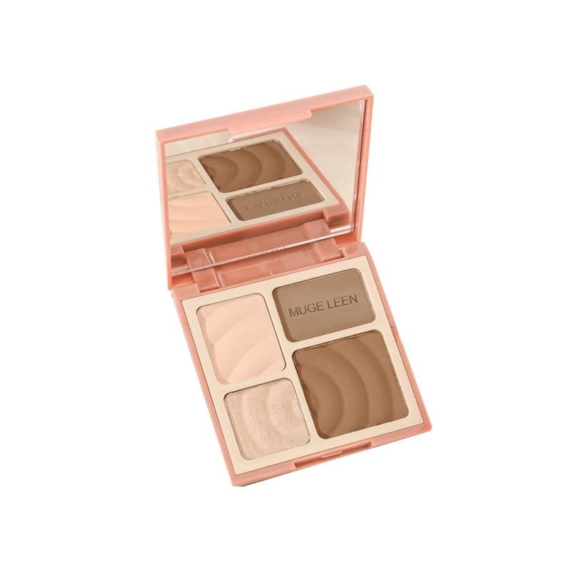 Bảng Phấn Bắt Sáng  MUGE LEEN Tạo Khối 3D 4 Màu Tự Nhiên Có Gương XHTZB050