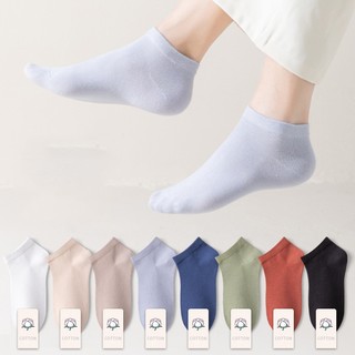 FHYL Vớ Cổ Ngắn Chất Liệu Cotton Trơn Nhiều Màu Thấm Hút Mồ Hôi Thoáng Khí Thời Trang Cho Nam Nữ
