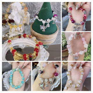 Vòng tay Handmade chuỗi hạt đá thạch anh Vòng tay chuỗi hạt Vòng tay đôi bạn thân Vòng tay đá phong thuỷ Vòng tay chuỗi hạt Vòng đeo tay tùy chỉnh phong cách Vòng tay nữ