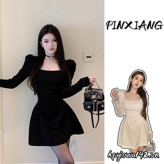 Đầm Cổ Vuông Thiết Kế Mới Cao Cấp Thời Trang Theo Phong Cách Pháp Cho Nữ