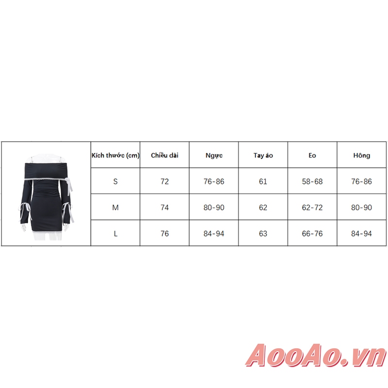 Xo8k-đầm Body Tay Dài Hở Vai Phối Dây Cột Thời Trang Cho Nữ