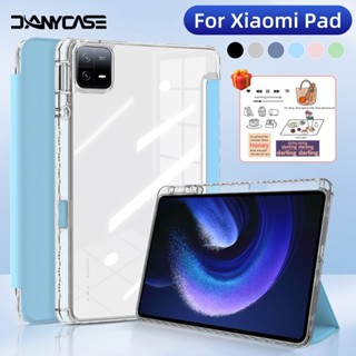 Ốp Lưng Trong Suốt Cho Xiaomi Pad 7 / 7 Pro 11.2 inch MiPad 6 2023 Mi Pad 5 Pro 11 Trong Máy Tính Bảng Da Acrylic Bao Có Giá Đỡ Bút Chì