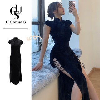  Đầm Sườn Xám Cách Tân Tay Ngắn Dáng Ôm Xẻ Tà Quyến Rũ Thời Trang Cho Nữ 2025 váy dầm cỡ lớn Plus Size 