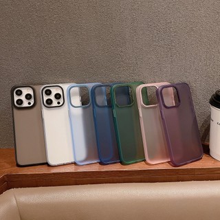 Ốp điện thoại mờ cho iphone 15 14 13 12 pro max 15 plus 11 mặt sau pc cứng + vỏ tpu mềm