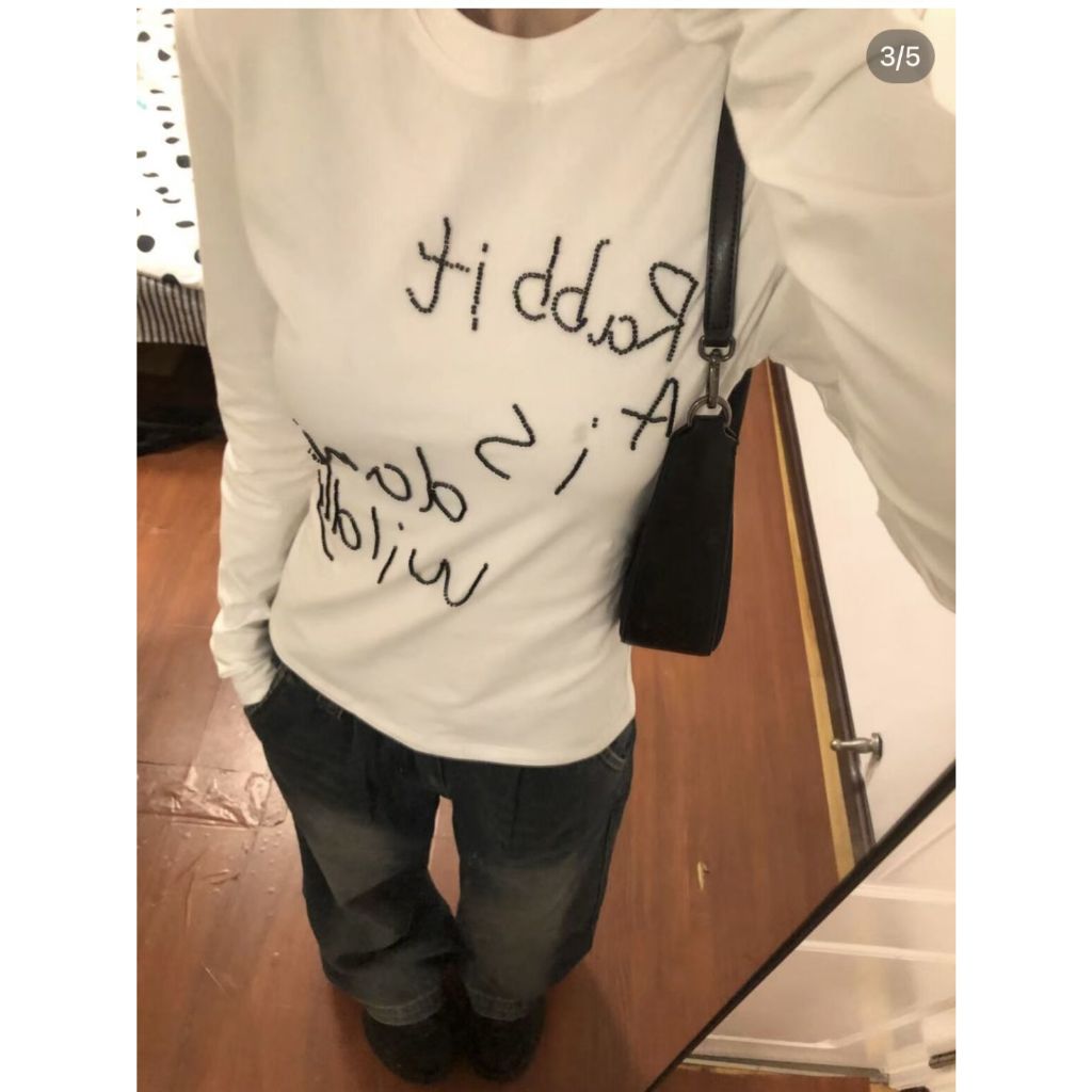 Honypove Áo Thun Nữ Ngắn Tay Màu Trắng Phong Cách Mới