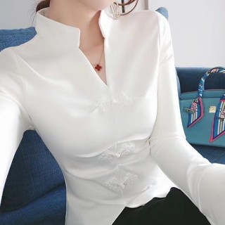  Áo Kiểu Sườn Xám Tay Dài Ôm Dáng Phong Cách Hàn Quốc Baju Baju Wanita Lengan Panjang Hàng Mới Có Sẵn 