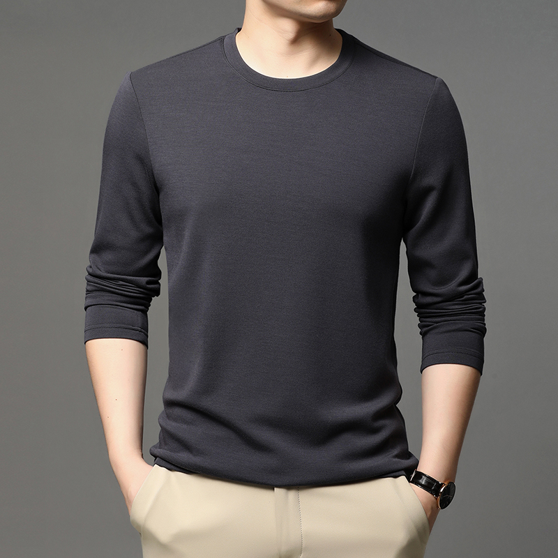 Thời trang nam thường ngày Áo phông dài tay, Áo phông trơn màu thoải mái và thoáng khí, Áo sơ mi nam dài tay