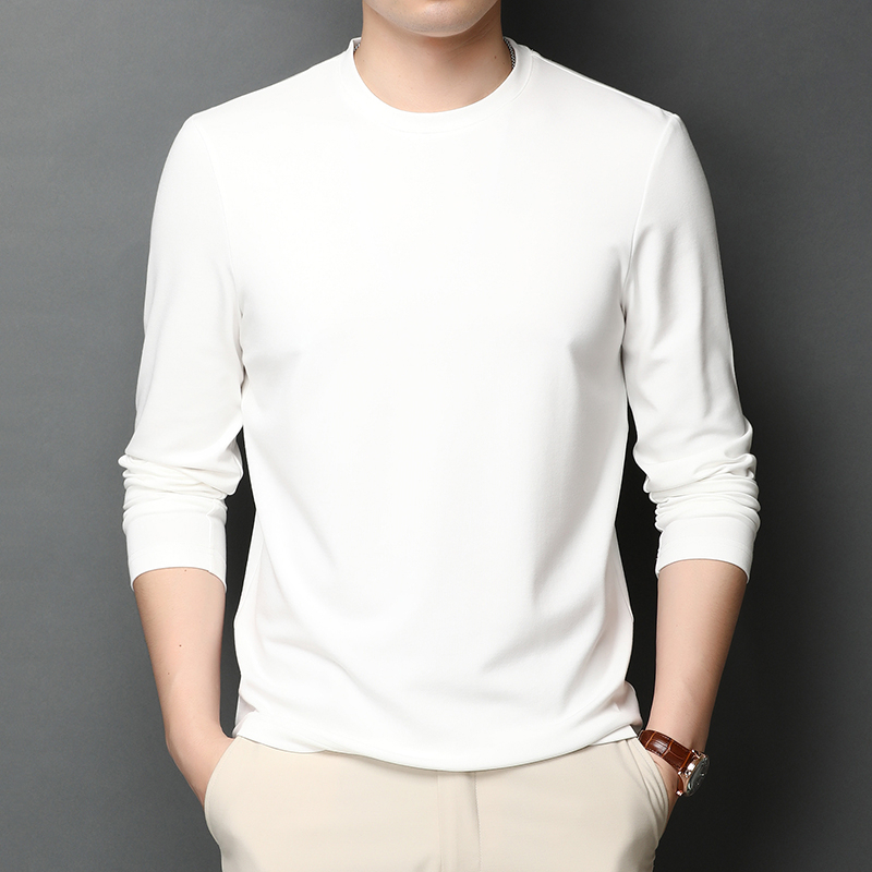 Thời trang nam thường ngày Áo phông dài tay, Áo phông trơn màu thoải mái và thoáng khí, Áo sơ mi nam dài tay